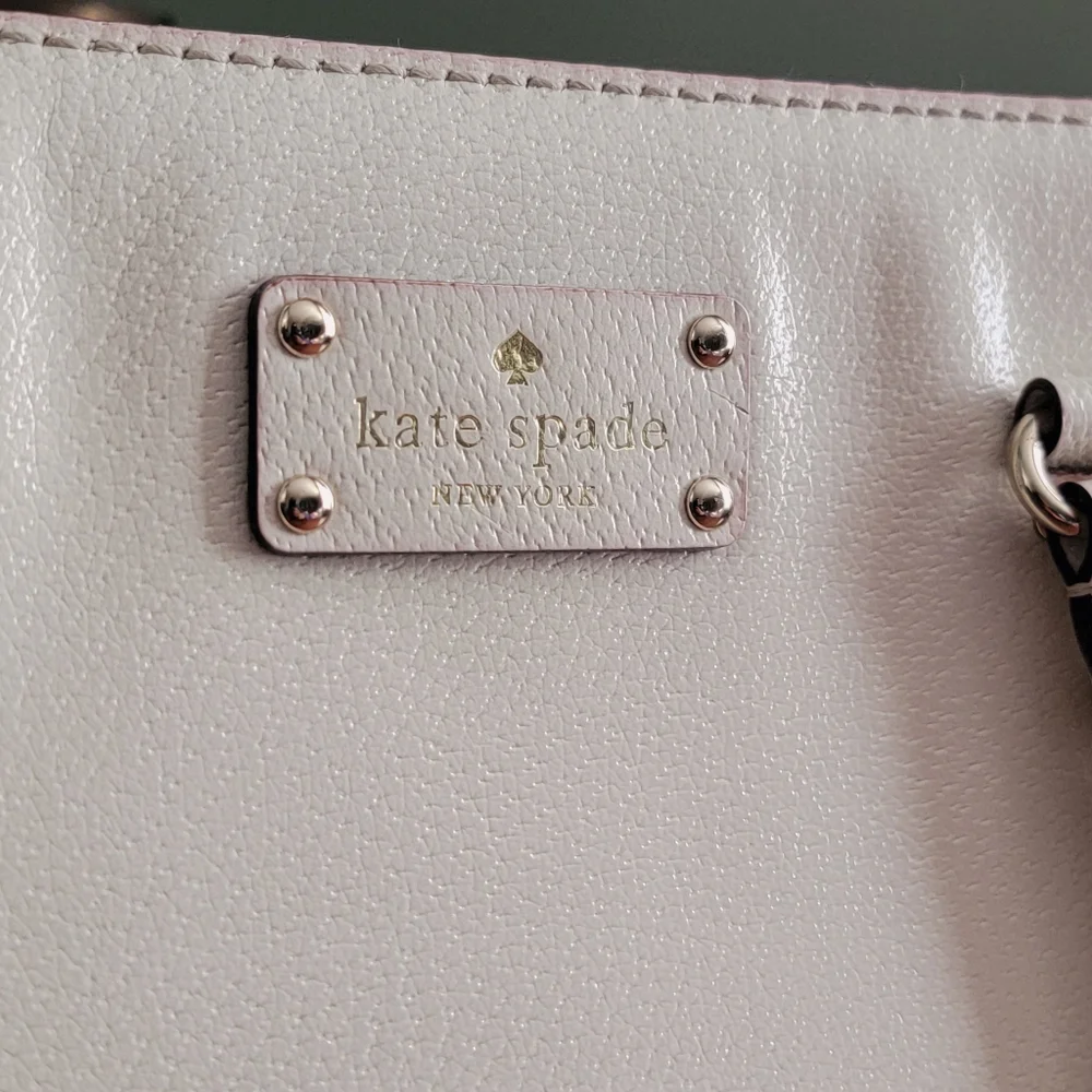 Kate Spade WKRU1428 Cream Pebbled Leather Satchel Tote Bag Quiet Luxury